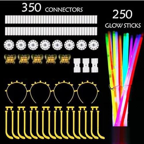 628pack Glow Sticks Bulk Glowsticks Accessories Fluorescent Sticks Party Pack Mixed Color Necklaces Bracelets Glasses Adult Kids