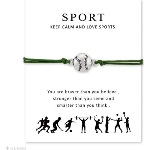 Unisex Friendship Statement Sports Make a Wish Silver Tennis Basketball Baseball Bracelets for Women