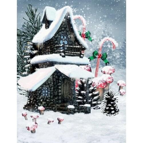 Winter snow forest background photography vinyl cartoon home kids photo backdrops for photographic studio kits photophone S-2467