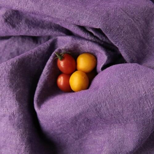 High-end linen cotton fabric High Density Purple Flax Cotton tissu Fashion dress and cheongsam material