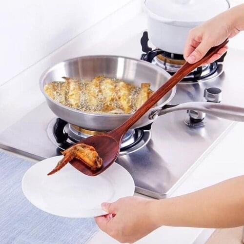 Wooden Long Handle Cooking Spatula Spoon Mixing Shovel Utensil Kitchen Tool