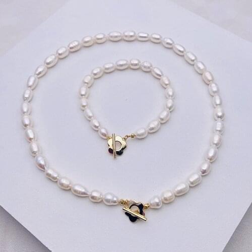 Natural pearl flower necklace female long clavicle chain fashion ladies temperament pearl bracelet 2020 new products