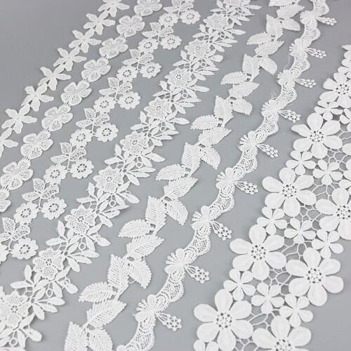 1 yards/lot) White Jacquard Handmade Lace Jewelry Patchwork Material Lace Ribbon Manual DIY Sewing Garment Accessories