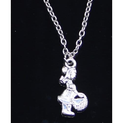 20pcs New Fashion Necklace 21x11mm little red hat girl Pendants Short Long Women Men Colar Gift Jewelry Choker