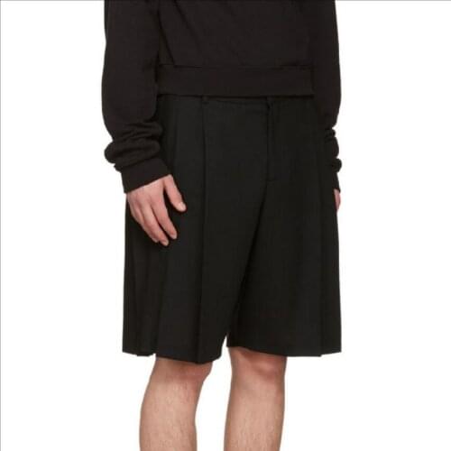 27-46 Original Men Clothing Summer Fashion Pleated Shorts Hairstylist Dj Ds Tide Loose Culottes Male Plus Size Singer Costumes