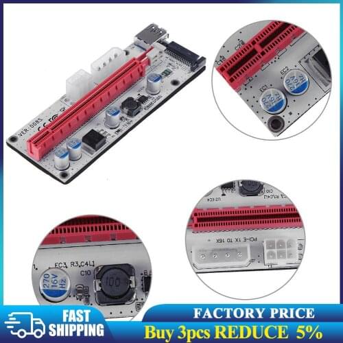 3 Power Ports PCI-E 1x to 16x Graphic Card Extender Card for ETH BTC Mining Graphic Card Extender Mining Card Kit