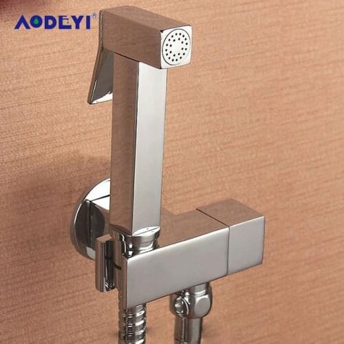 AODEYI Brass Hand Held Bidet Shower Set Free Perforating Toilet Jet Cleaner Portable Bidet Spray Shower Head And 1.2m Hose
