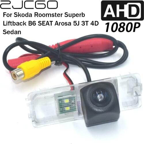 ZJCGO Car Rear View Reverse Backup Parking Reversing Camera for Skoda Roomster Superb Liftback B6 SEAT Arosa 5J 3T 4D Sedan