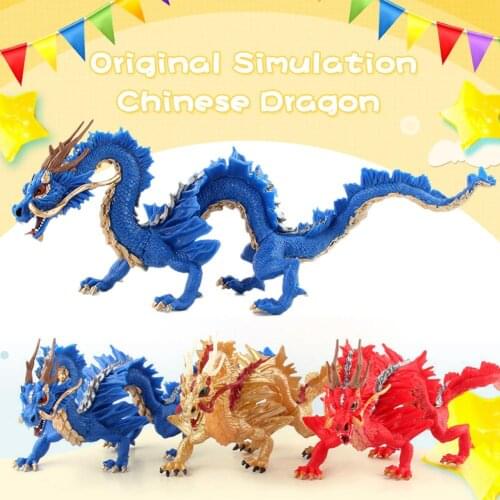 Large Solid Chinese Dragon Animal Three-dimensional Model Xianglong Giant Golden Dragon Ornaments Educational Toys For Kids