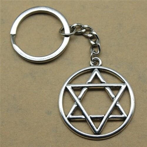 Key Chains For Girls Star Of David Bridesmaid Gift Dropshipping Suppliers 39x35mm Pendant Silver Color Plated