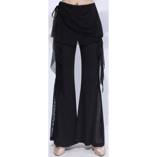 Standard Latin Dance Pants For Women Wide Leg Pants Professional Salsa Rumba Tango Ballroom Pants Loose Dancing Trousers DL5509