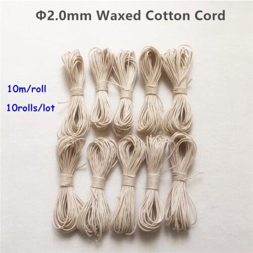 Chenkai DIY Rope 100m 2.0mm Waxed Twisted Waxed Cotton String Line Thread Cord DIY Silicone Baby Teether Beads Toy Jewelry