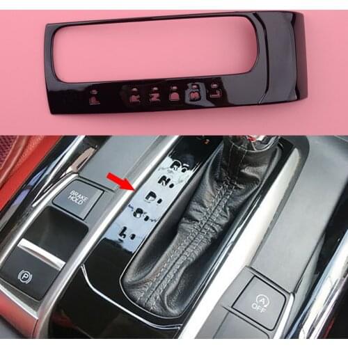 Black Middle Console Gear Shift Panel Cover Trim Frame Decor Moulding ABS Fit For Honda Civic 10th 2016 2017 2018 2019 2020