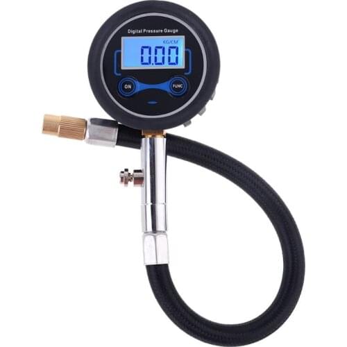 Digital Tire Pressure Gauge Twist On Type 200 Psi with Adapter Kit for Car Bike Motorcycle Basketball football