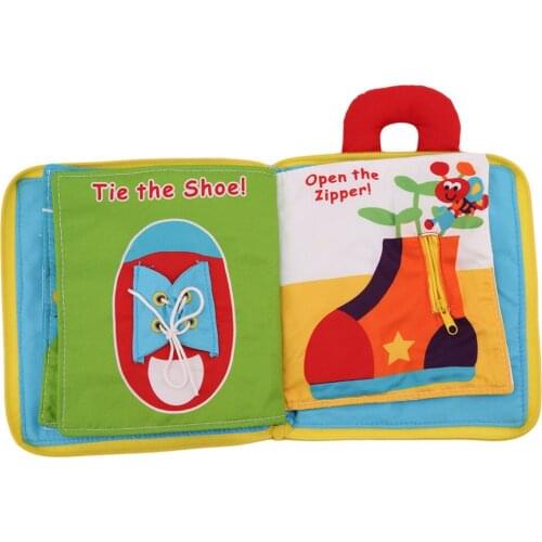 12 Page Rattle Toy Baby Boy And Girl Rustling Baby Educational Stroller Soft Cloth Book