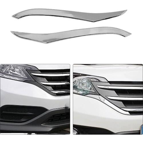 For Honda CRV 12-14 ABS Chrome Front Grills Decorative Cover Frame Trim Grilles Decoration Strip Moldings Accessories