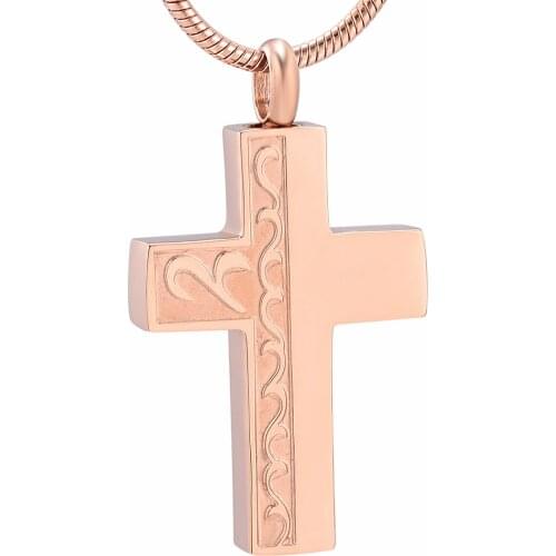 K8095 Infinity Religious Cross Cremation Jewelry for Ashes Pendant Holder Urns for Pet/Human Memorial Women Men Necklace Unisex