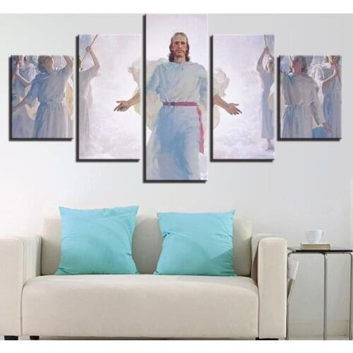 Home Decoration Painting Art 5 Panel Religious Priest HD Print Modern Poster Canvas Cuadros Modular For Gift Framework