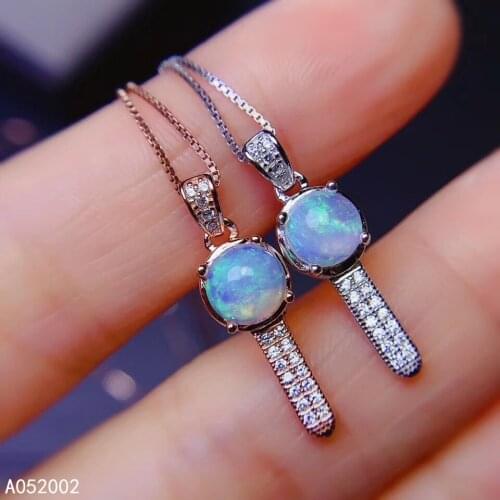 KJJEAXCMY fine jewelry natural Opal 925 sterling silver women pendant necklace chain support test classic