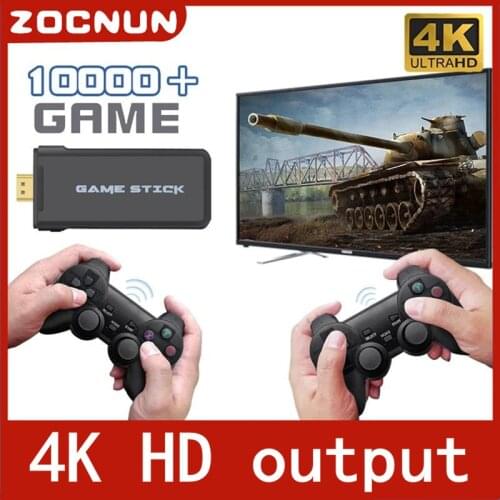 Zocnun Wireless Video Game Console 4K HD Display on TV Projector Monitor Classic Retro 10000 Games Double Controller Player