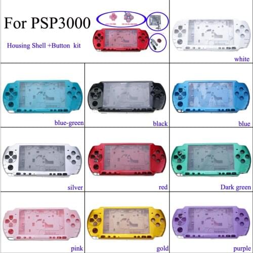 Colorful Full Housing Shell Faceplate Case For PSP3000 PSP 3000 3001 3004 PSP3000 Game Console High quality with buttons kit