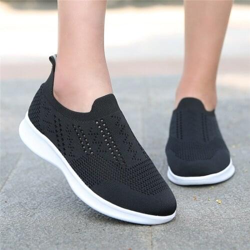 Sneakers Women Flats Shoes Summer Breathable Weaving Casual Shoes Woman Slip-on creepers moccasins Ladies Shoes