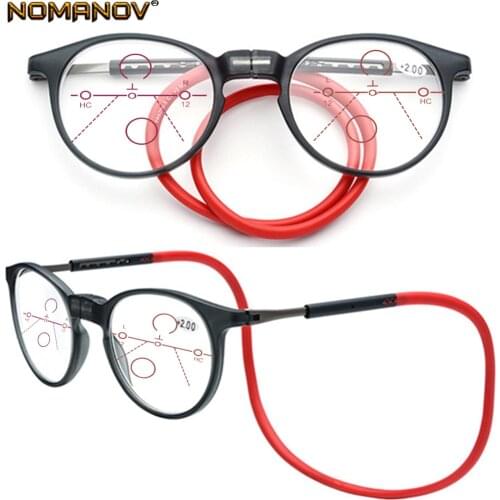 NOMANOV TR90 Round Progressive Multifocal Reading Glasses See Near And Far ADD 75 100 150 175 200 To400