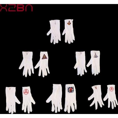 Masonic Gloves Mason Freedom Customized Made Embroidery