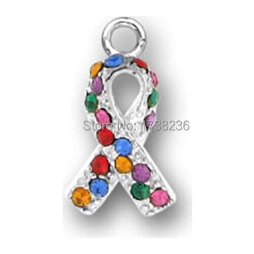 Multi-Crystal Puzzle Piece Autism Ribbon Charm