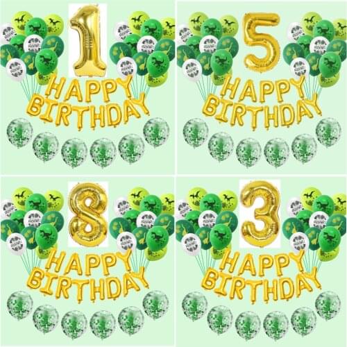 Dinosaur latex birthday letter aluminum film balloon set dinosaur theme happy childrens birthday party decoration suppliers
