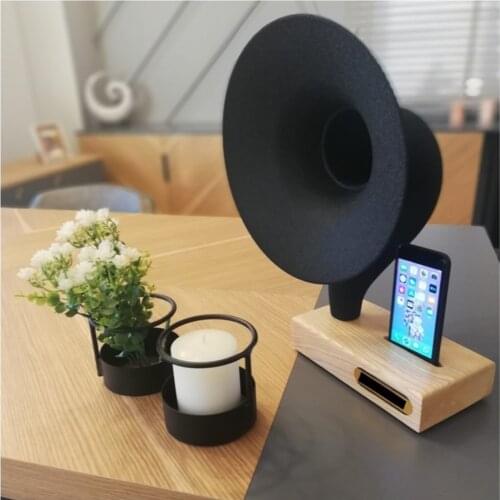 2020 New Gramophone For Phone Wooden Retro Music Box Portable Luxury Volume Up Modern Look Device Decorative Room Goods
