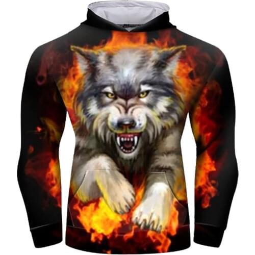 New Arrivals Men Gym Hoodies Fitness Hoody Animal 3D Printed Long Sleeve Fitness Hoodies