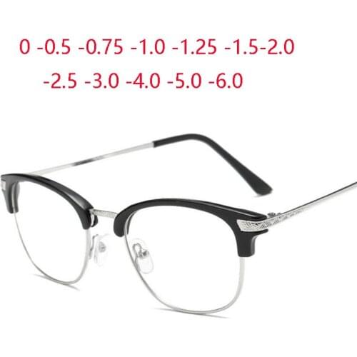 -1.0 -1.5 -2.0 -2.5 To -6.0 Metal Frame Finished Myopia Glasses For Unisex Fashion Short-sight Eyeglasses Frame Women Men