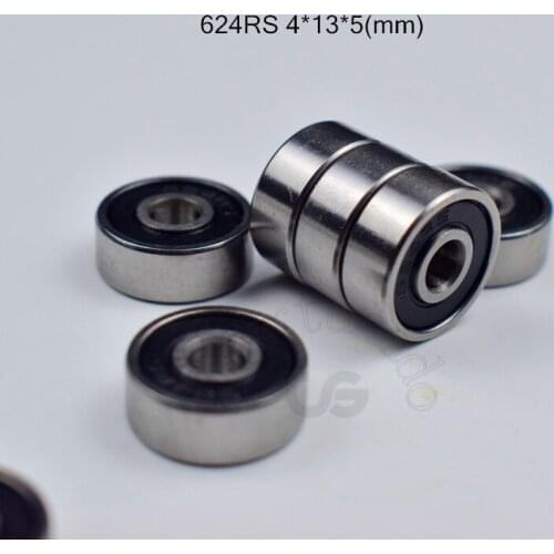 624RS 4*13*5(mm) 10pieces ABEC-5 Bearing 10pcs rubber Sealed Miniature Mini Bearing free shipping 624 624RS chrome steel ABEC-5