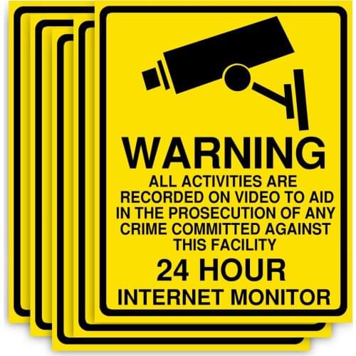 1pcs Warning sticker PVC Camera Alarm Sticker Waterproof Sunscreen Home CCTV Video Surveillance Security Decal Signs