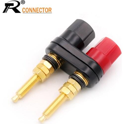 Extended Speaker banana plugs BINDING POST terminals connector banana socket Dual Female Banana Plug for Speaker Amplifier 1pc