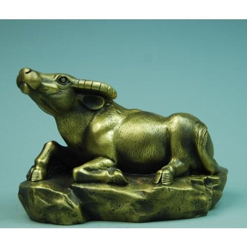 Old antique Bronze Arts & Crafts Bronze cattle copper decoration fortune lucky home decoration