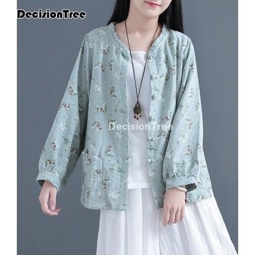 2021 chinese traditional costume women classic tang suit kimono cardigan ethnic vintage party dance wear chiffon blouse