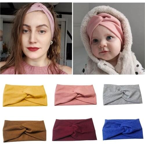 Knit Cotton Elastic Cross Headband Women Wash Face Makeup Turban Fashion Baby Girl Twist Knot Hair Tie Hairband Hair Accessories