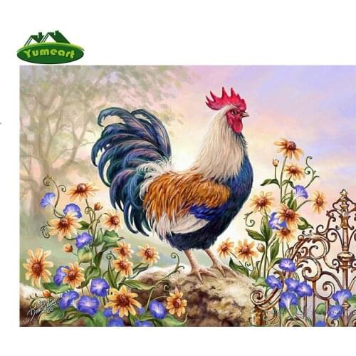 Yumeart Cock Patterns Diamond Mosaic Embroidery Needle Craft Home Decor DIY 5D Diamond Painting Cross Stitch