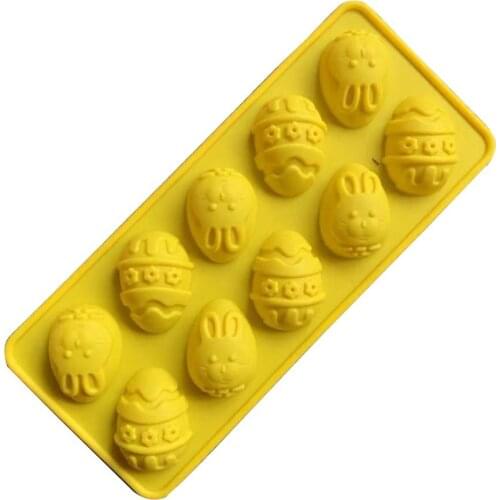 10 Cavity Easter Egg Silicone Bakeware Dessert Chocolate Fudge Mold Ice Tray Party Decorate Supply Cake Mold DIY Tools