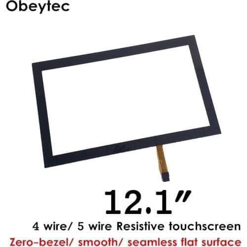 12.1" Zero Bezel 4 wire Resistive Touch Screen Panel with smooth, seamless flat surface WITHOUT CONTROLLER (TS121A4B02)
