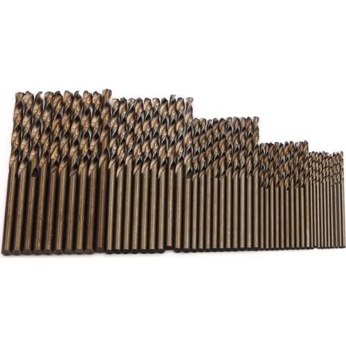 50PCS Din338 M35 fully ground HSS Roast yellow cobalt twist drill bit