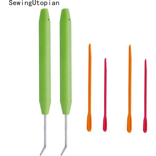 6PCS Crochet Hook Set Knitting Loom Hook Plastic Sewing Needles for Knifty Knitter Knitting Loom Hook Crochet Knitting Needles