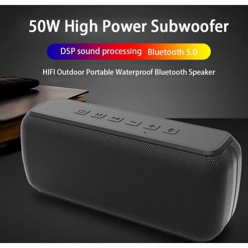 60W Heavy Bass Bluetooth Speaker Column Wireless Mini Portable Speakers Soundbar 6600mAh Battery Capacity Outdoor Waterproof