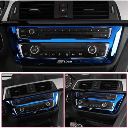 Car Styling Air Conditioning CD Panel Decorative Cover Trim Auto Interior Accessories metal Sticker for BMW F30 F34 3 series GT