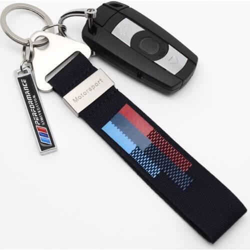 New Fashion Keychain Alloy+ Nylon Exquisite printing for BMW e30 e46 e90 e60 e39 e36 f30 X5 X6 M Performance Car accessories