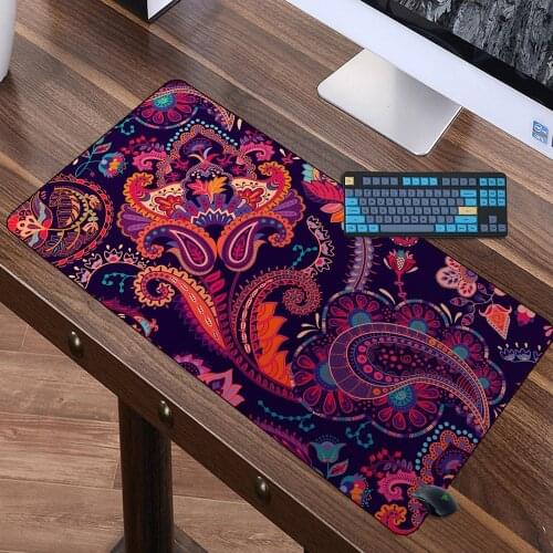Black Large Mouse Pad Rubber Keyboard Mouse Pad Non-slip Fashion Fabric Mouse Pad Art Table Mat Office Carpet Table Mat Xxl
