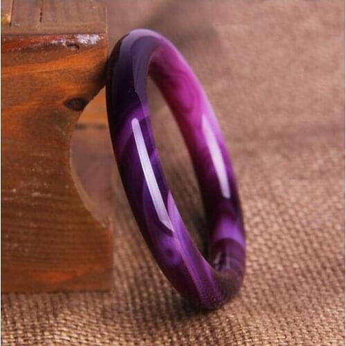 Pure natural ice species purple agates bracelet Jades Bracelet Round terms Color Purple pith bangle