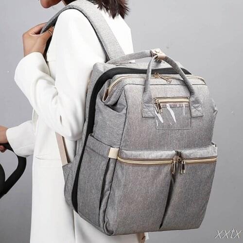 Travel Baby Infant Nappy Changing Bag Portable Large Capacity Folding Crib Diaper Backpack Stroller Straps Outdoor